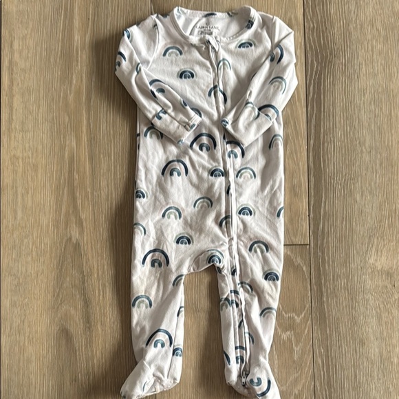 Caden Lane Other - Caden Lane White and Blue Footies One Piece